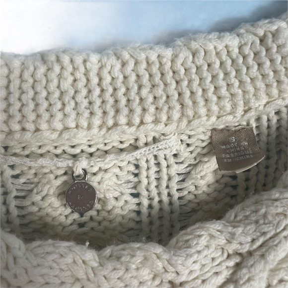 Anthropologie Knitted Knotted Cable Knit Braided Ribbon Heart Sweater Size Small - Picture 6 of 11